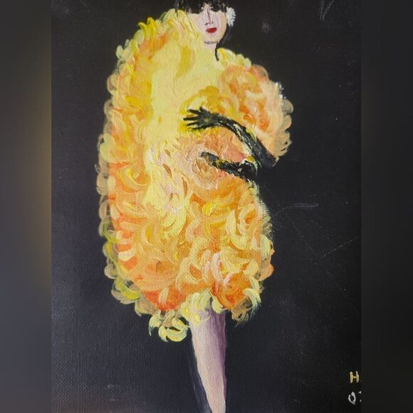 Original My darling  Woman Canvas 8"×10" Acrylic Painting - Picture 3 of 8